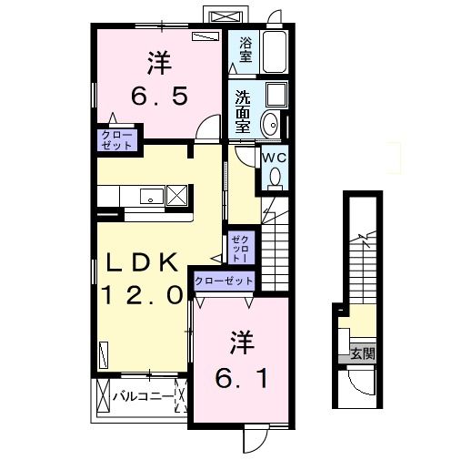 名古屋市中川区七反田町のアパートの間取り