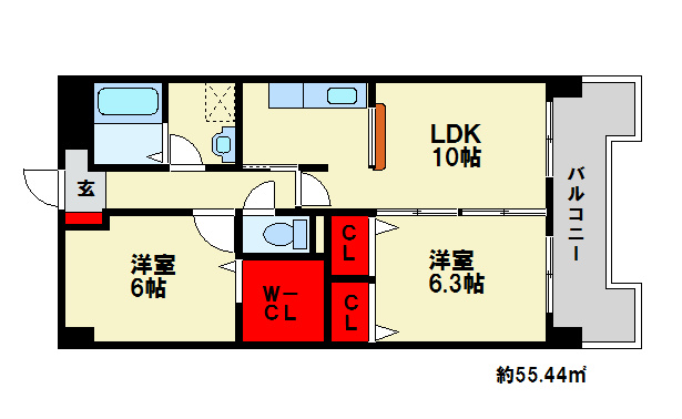 アポロ空港HILLの間取り