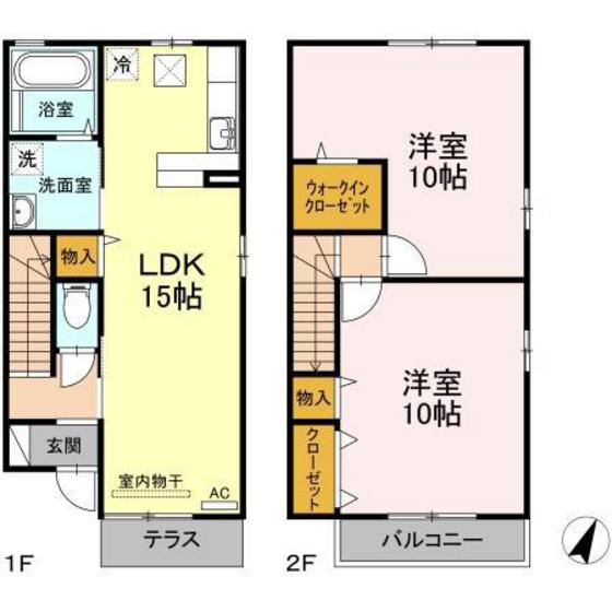 広島市東区中山新町のアパートの間取り