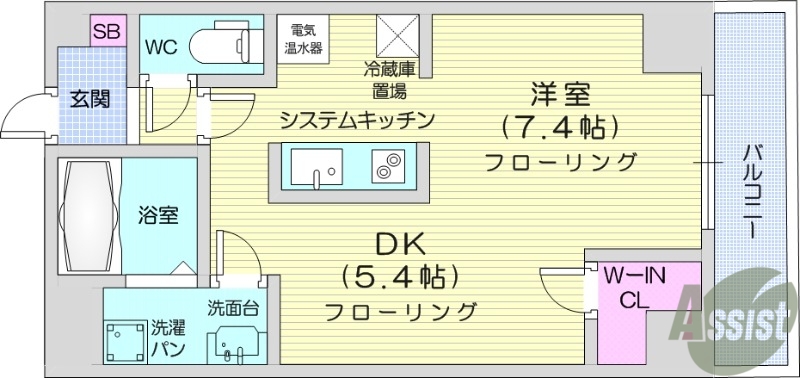 仙台市青葉区吉成のマンションの間取り