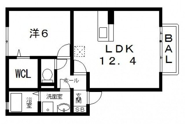 八尾市跡部北の町のアパートの間取り