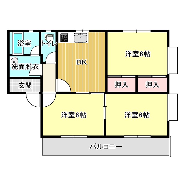 福山市駅家町大字万能倉のアパートの間取り