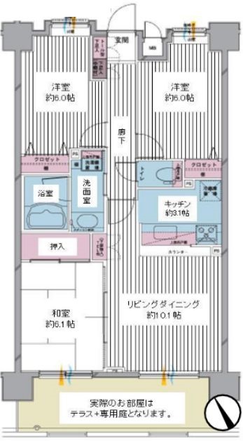 ヴェルディーク熊谷の間取り