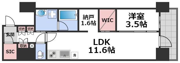 コンフォリア・リヴ北久宝寺Qの間取り