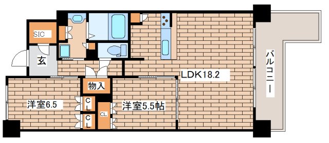 神戸市中央区栄町通のマンションの間取り