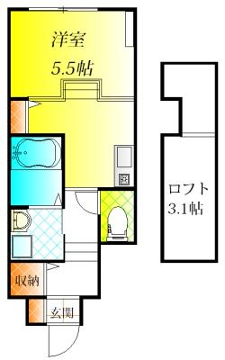 藤井寺市津堂のアパートの間取り