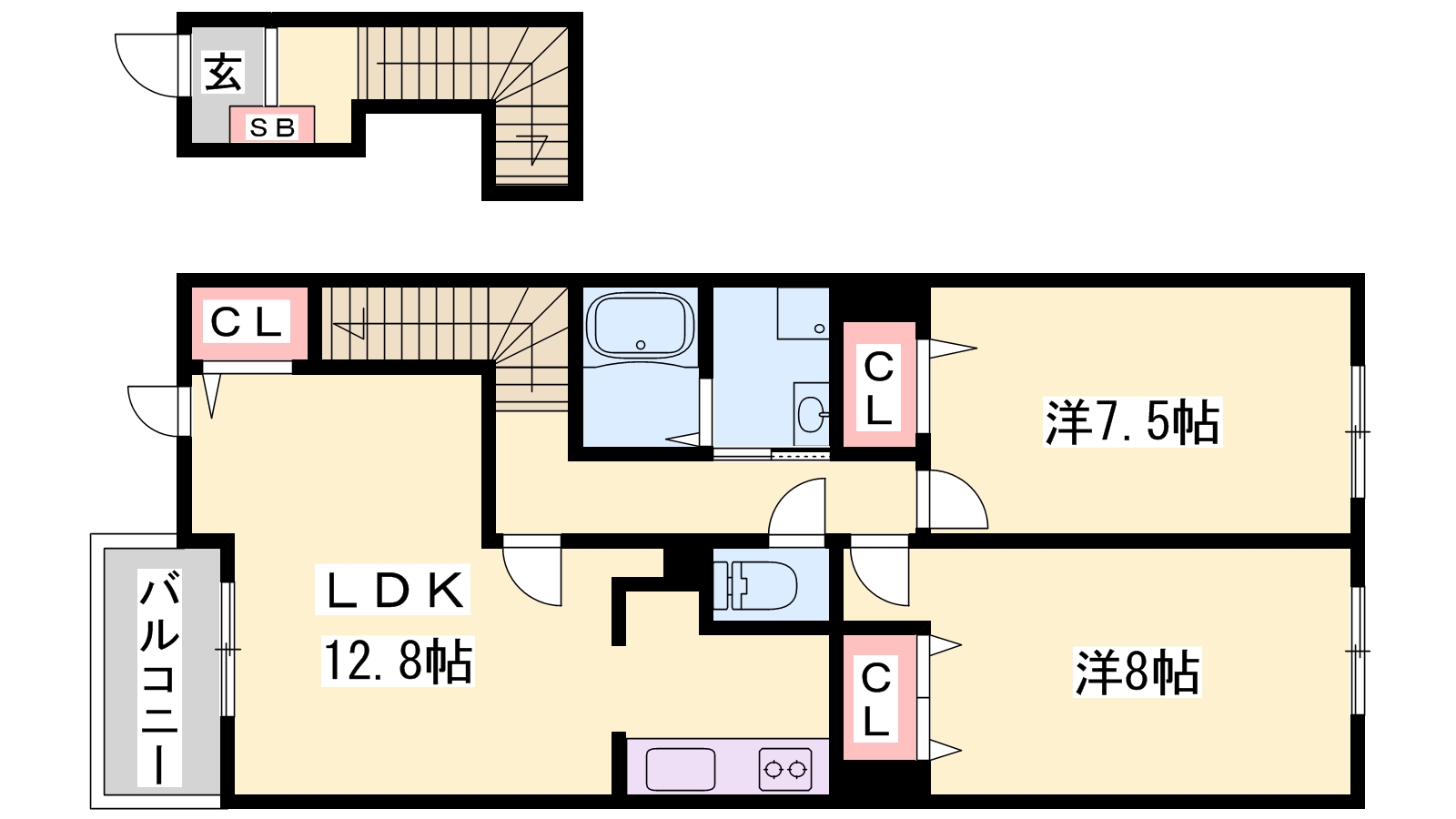 小野市王子町のアパートの間取り