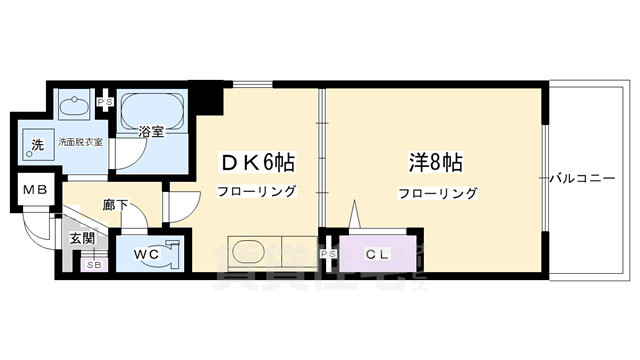 京都市下京区船鉾町のマンションの間取り