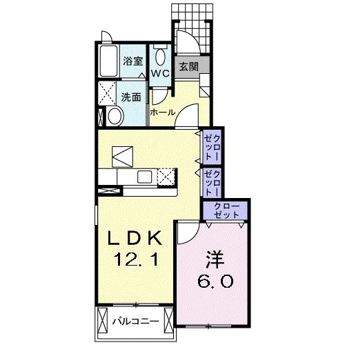 【茅ヶ崎市出口町のアパートの間取り】