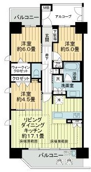 名古屋市中村区寿町のマンションの間取り