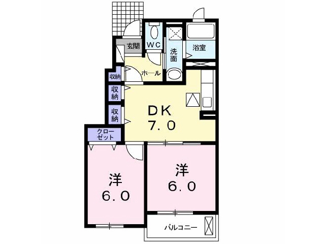 大村市富の原のアパートの間取り