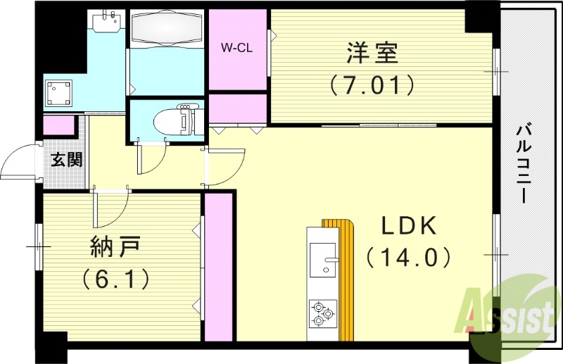 西宮市上甲子園のマンションの間取り