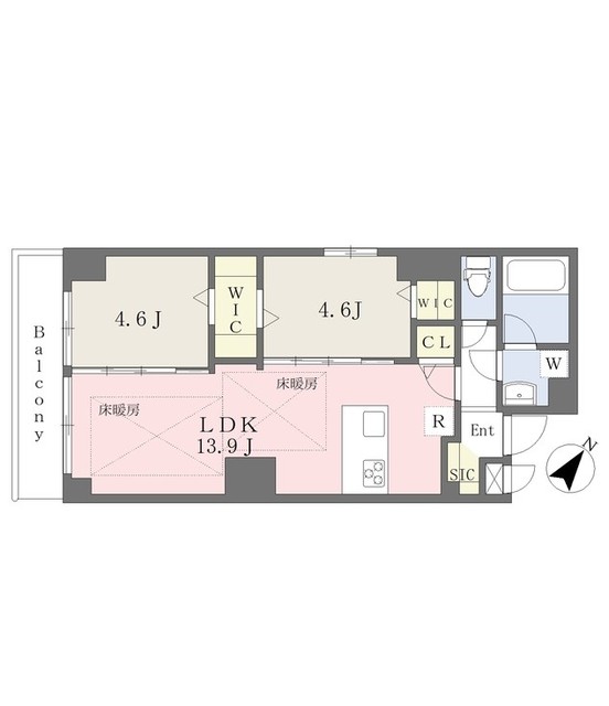 吹田市片山町のマンションの間取り