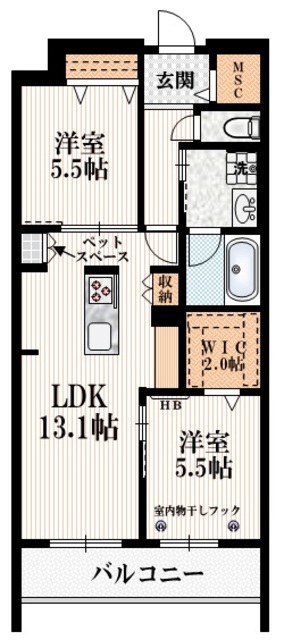 西東京市泉町のマンションの間取り