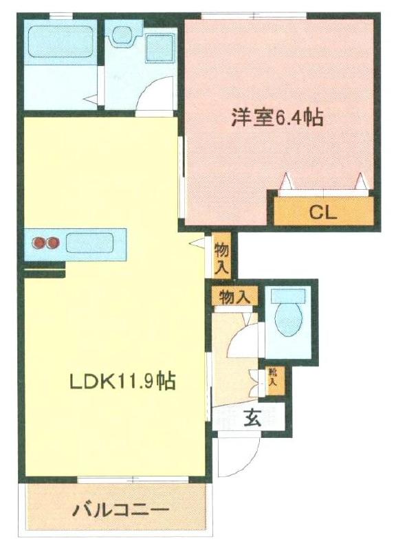 さいたま市緑区大字中尾のアパートの間取り