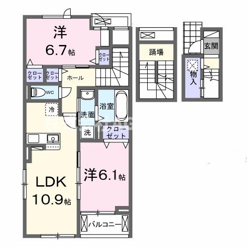 さいたま市岩槻区西町のアパートの間取り