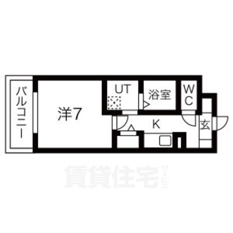 京都市伏見区深草極楽町のマンションの間取り