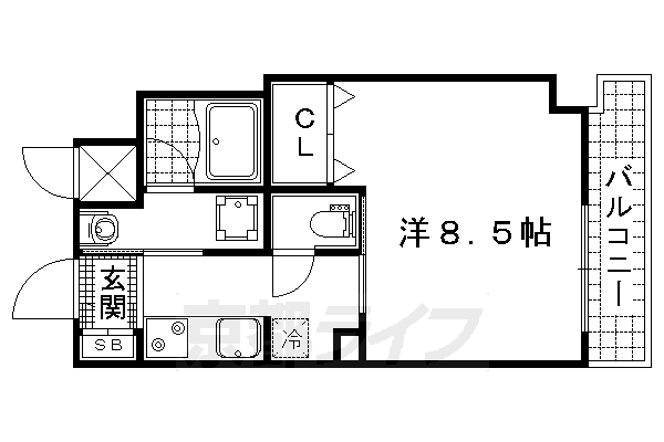 京都市伏見区深草綿森町のマンションの間取り