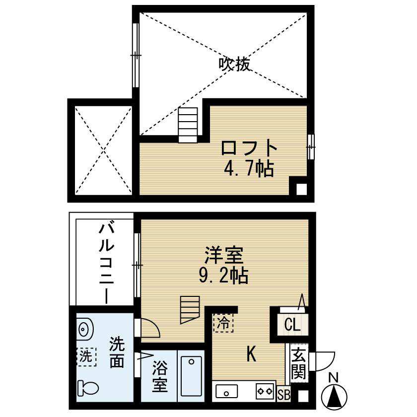 名古屋市中村区草薙町のアパートの間取り