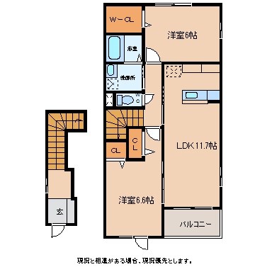 上田市秋和のアパートの間取り