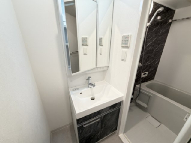 洗面設備　同型タイプ物件の写真です。