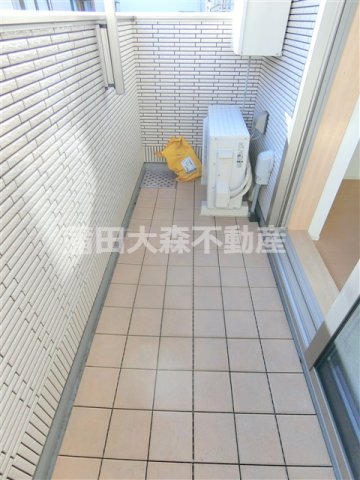 バルコニー　南向き物干し金具付きのバルコニー