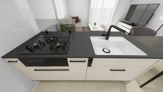 キッチン　完成イメージパースです。現況優先です。