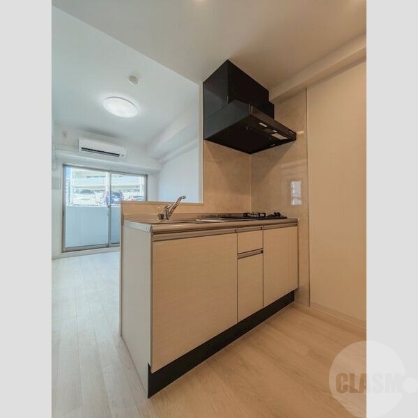 キッチン　２口コンロのシステムキッチン