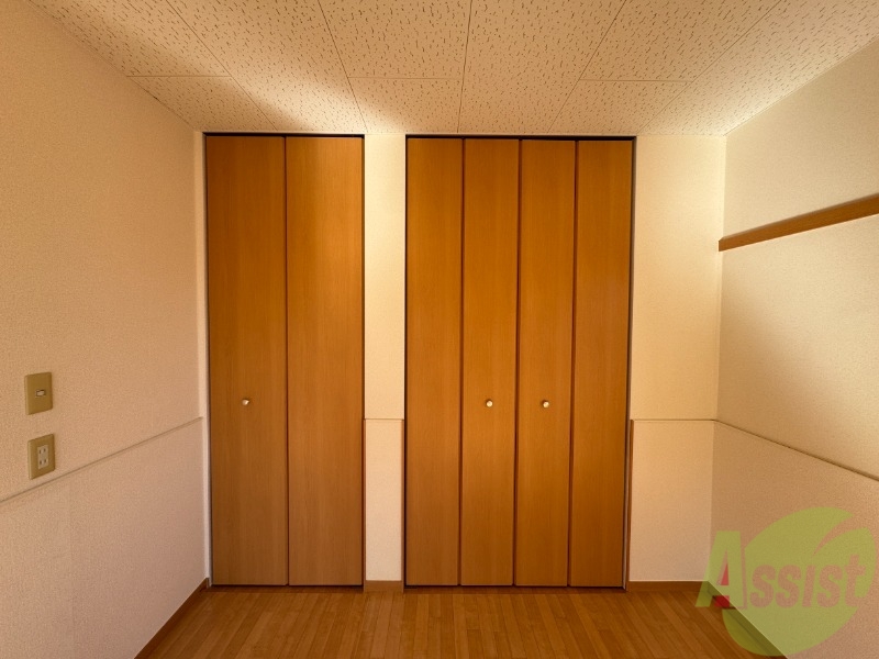 収納　洋室のクローゼット。広さは十分そうです。