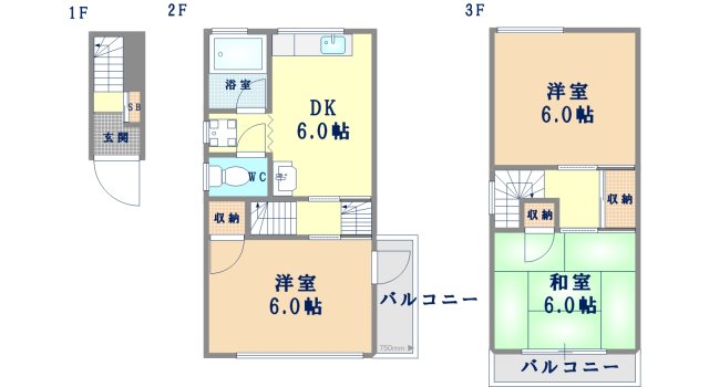 城東区関目2丁目貸家の間取り写真
