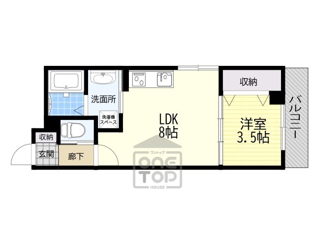 地下鉄今里筋線 緑橋駅 徒歩7分 3階建 築1年の間取り写真