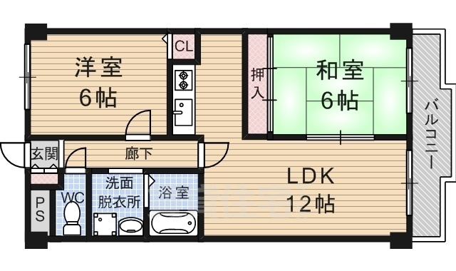 地下鉄東西線 醍醐駅 徒歩5分 6階建 築38年の間取り写真