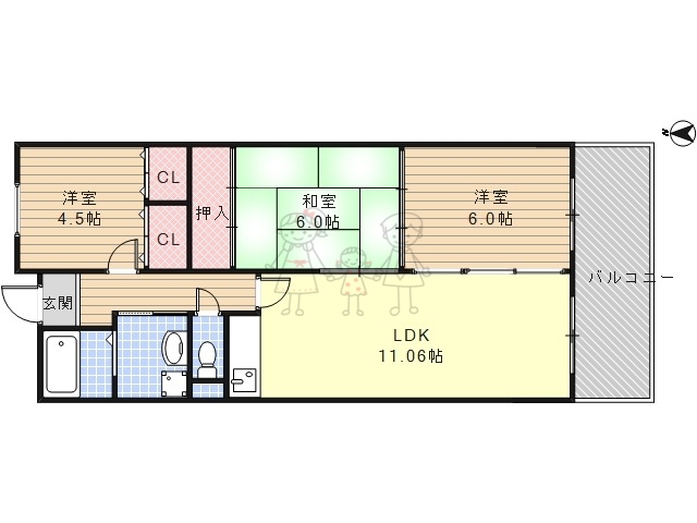ルミエールコート住吉の間取り写真