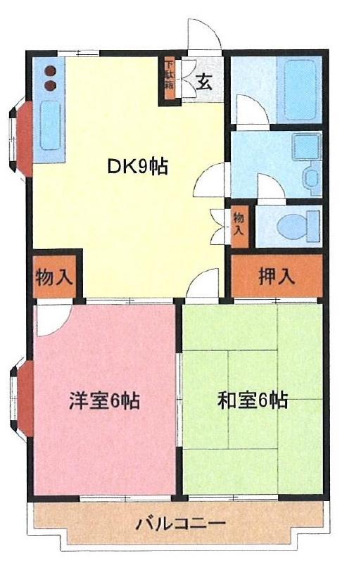 ＪＲ京浜東北線 南浦和駅 徒歩9分 3階建 築37年の間取り写真