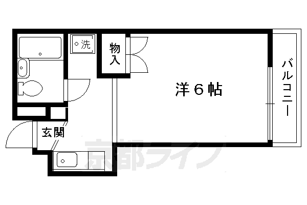 京福電鉄北野線 北野白梅町駅 徒歩14分 8階建 築39年の間取り写真