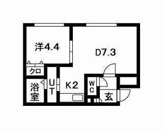 札幌市北区北二十六条西のマンションの間取り