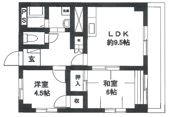 姫路市網干区田井のマンションの間取り