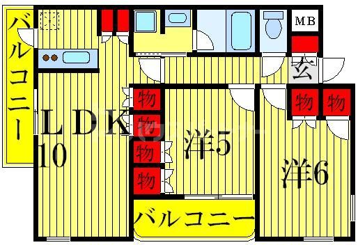 東京都足立区中央本町２（マンション）の賃貸物件の間取り