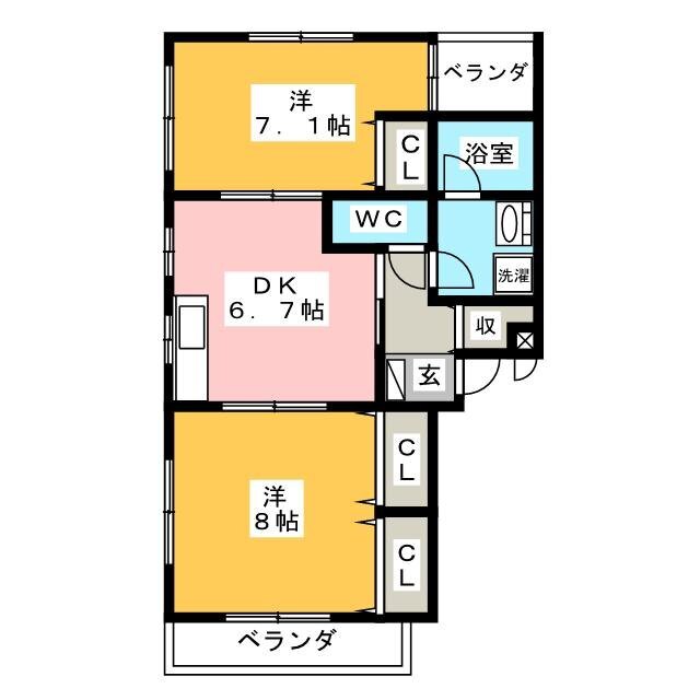 コンフォート辰巳　Ｂ館の間取り