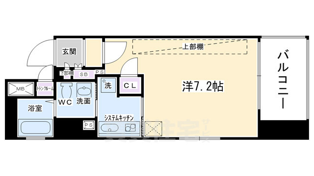 京都市下京区扇酒屋町のマンションの間取り