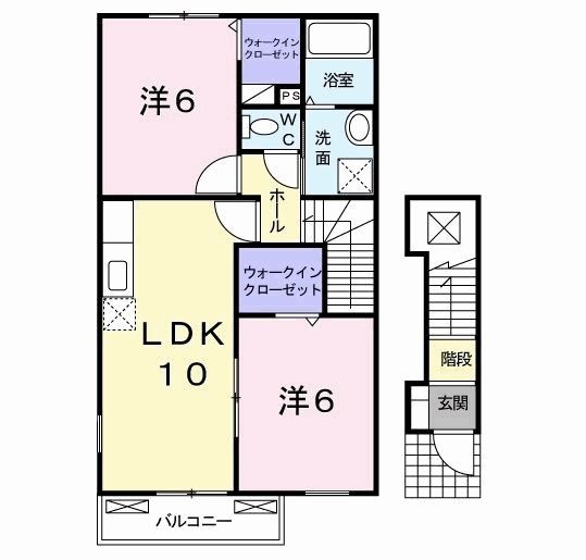 行橋市大字中津熊のアパートの間取り