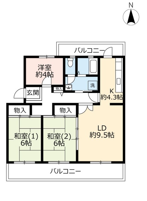 ＵＲ高の原駅東第２の間取り