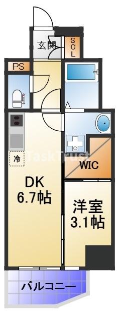 【大阪市都島区中野町のマンションの間取り】