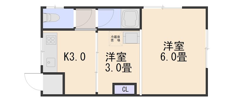 坂本荘Aの間取り