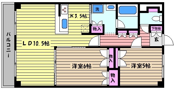 神戸市東灘区御影中町のマンションの間取り