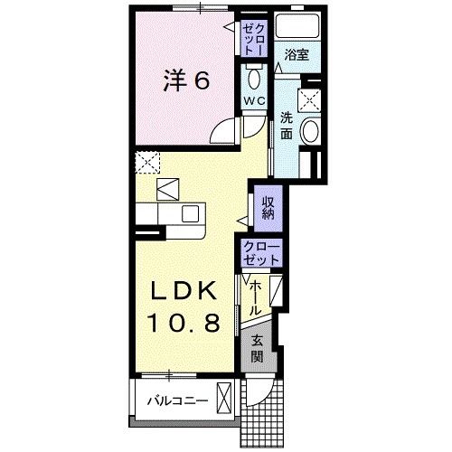 和歌山市朝日のアパートの間取り