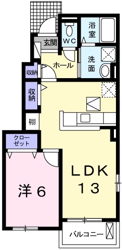 宍粟市山崎町下広瀬のアパートの間取り