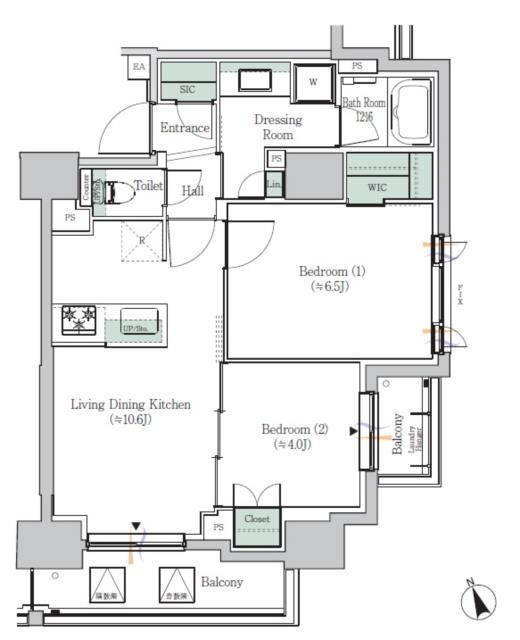 【ONE　ROOF　RESIDENCE　ASAKUSABASHIの間取り】