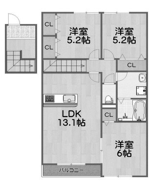 熊谷市箱田のアパートの間取り