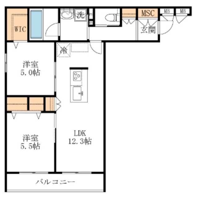 さいたま市南区文蔵のマンションの間取り